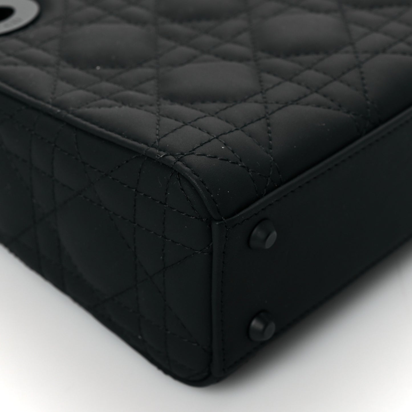 Ultra Matte Calfskin Cannage Mini Lady Dior Black