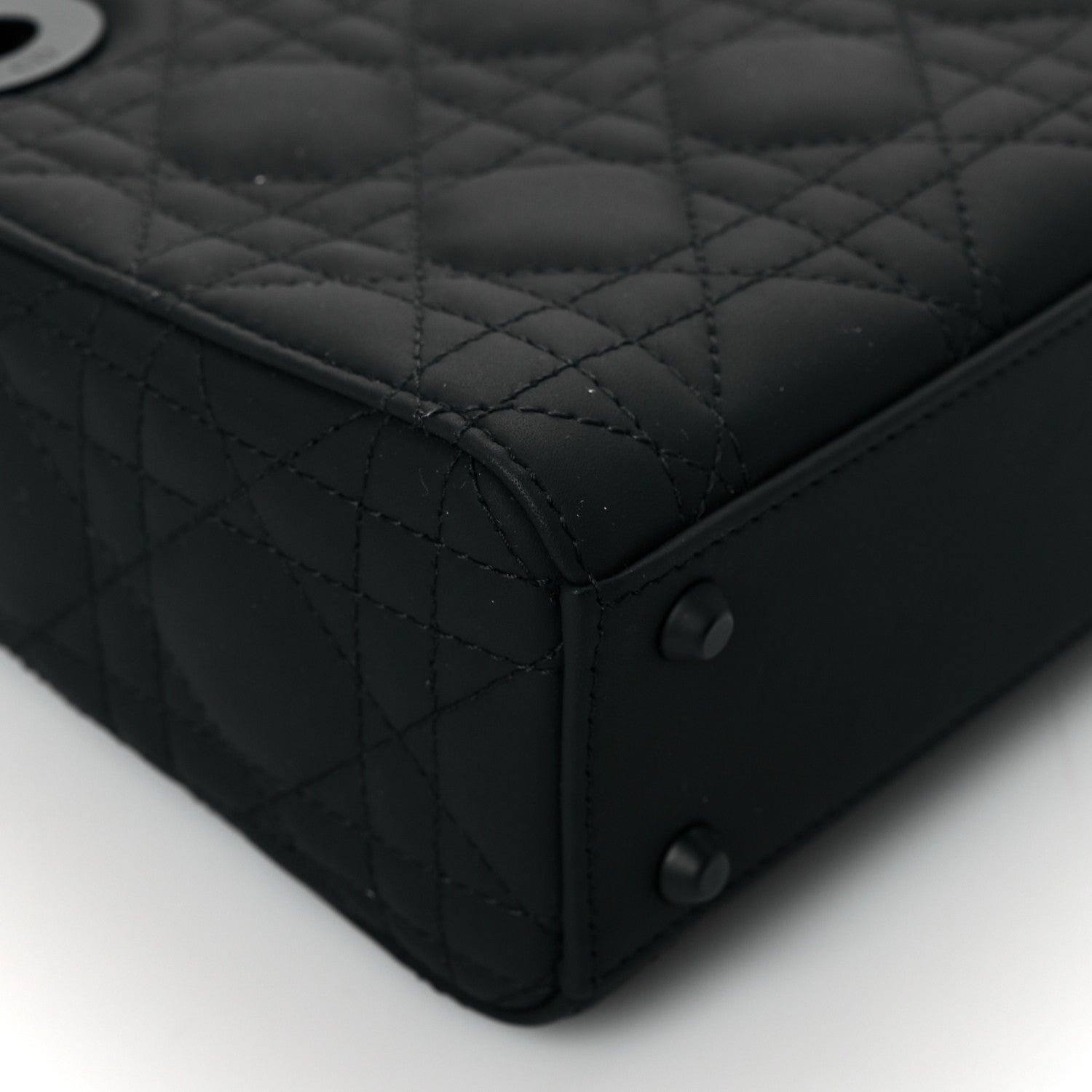Christian Dior Ultra Matte Calfskin Cannage Mini Lady Dior Black 8 of 9