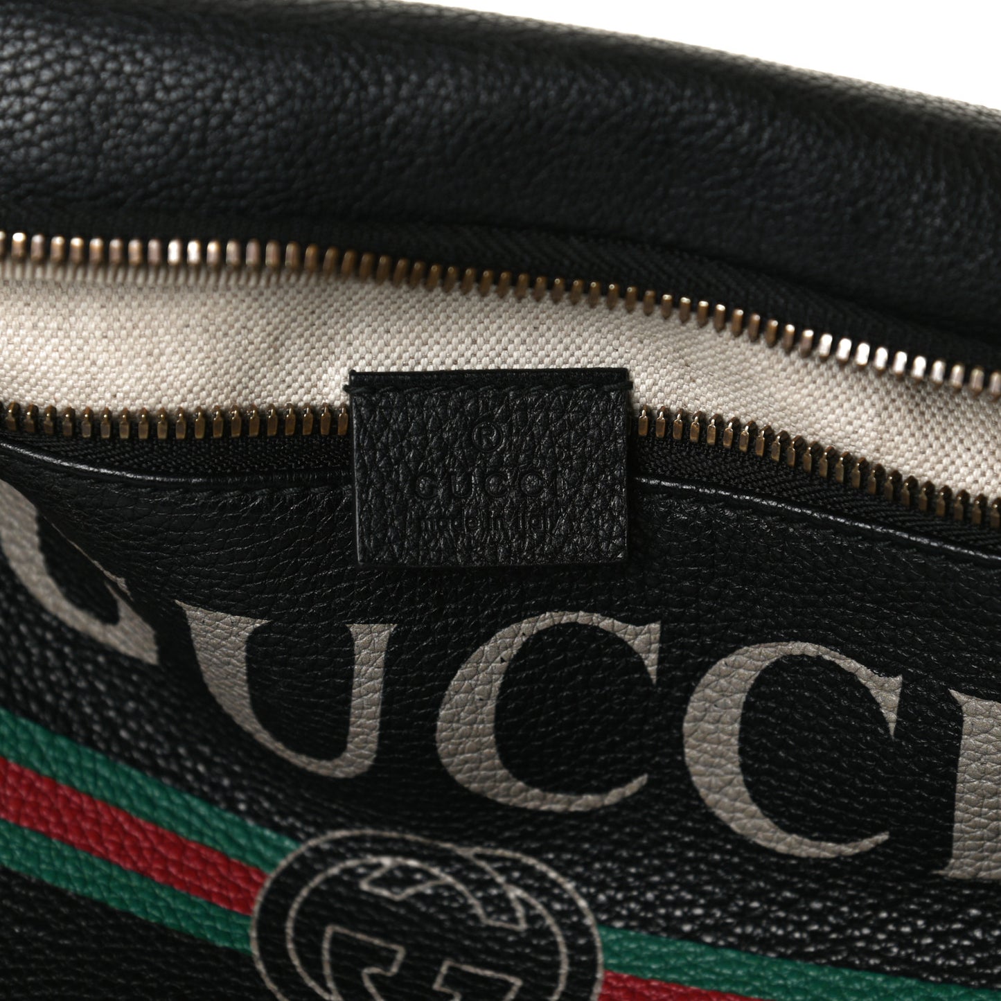 Grained Calfskin Logo Belt Bag Black