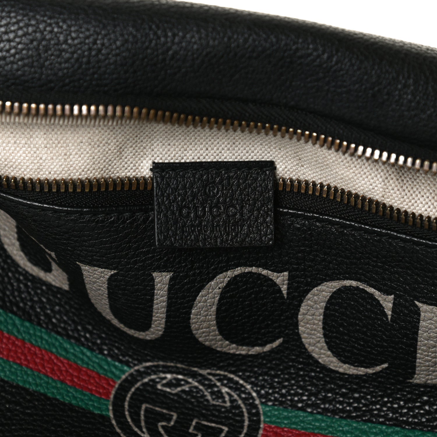 Gucci Grained Calfskin Logo Belt Bag Black 5 of 12
