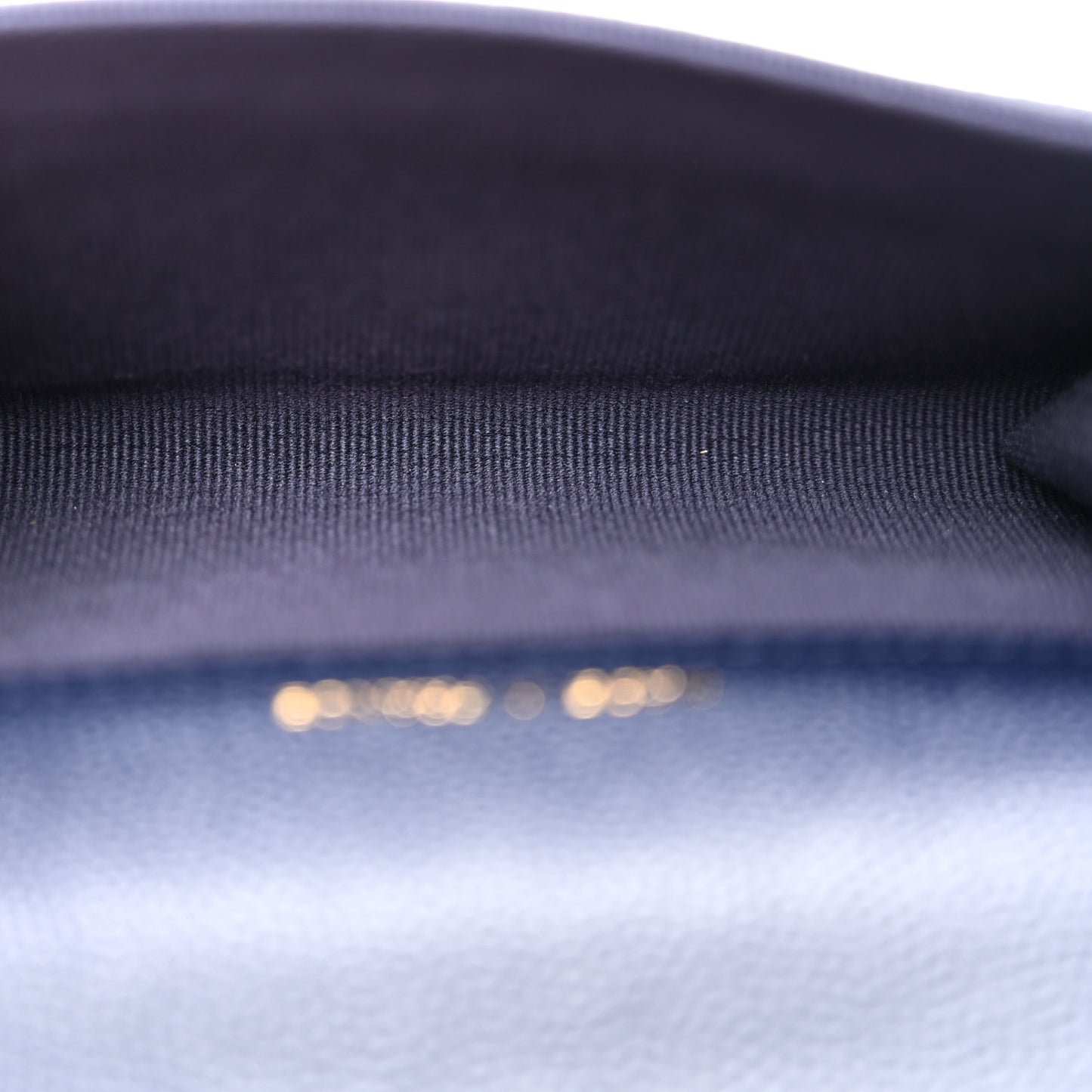 Caviar Quilted Flap Card Holder Wallet Navy Blue
