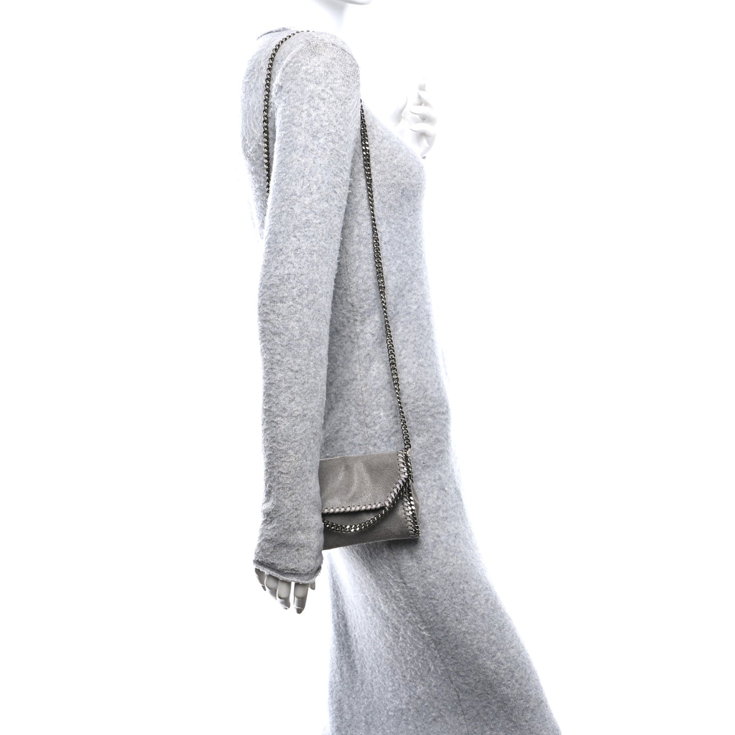 Shaggy Deer Tiny Fold Over Falabella Tote Grey