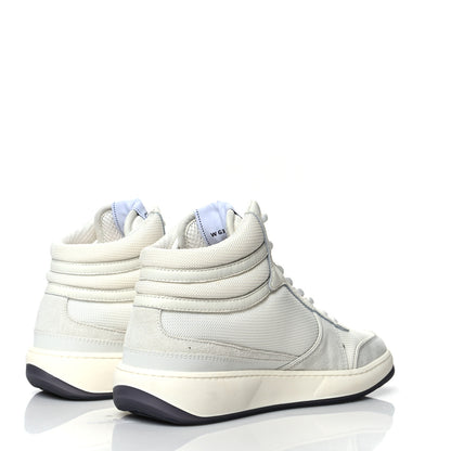 Chanel Suede Fabric Grained Calfskin Womens CC High Top Sneakers 38.5 White 4 of 7