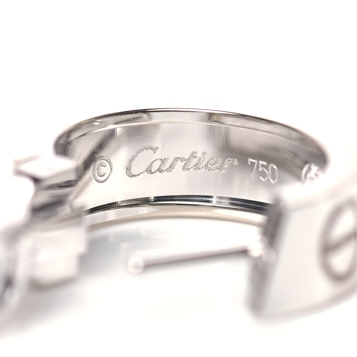18K White Gold 2 Diamond 5.5mm LOVE Hoop Earrings