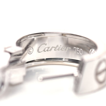 Cartier 18K White Gold 2 Diamond 5.5mm LOVE Hoop Earrings 4 of 6