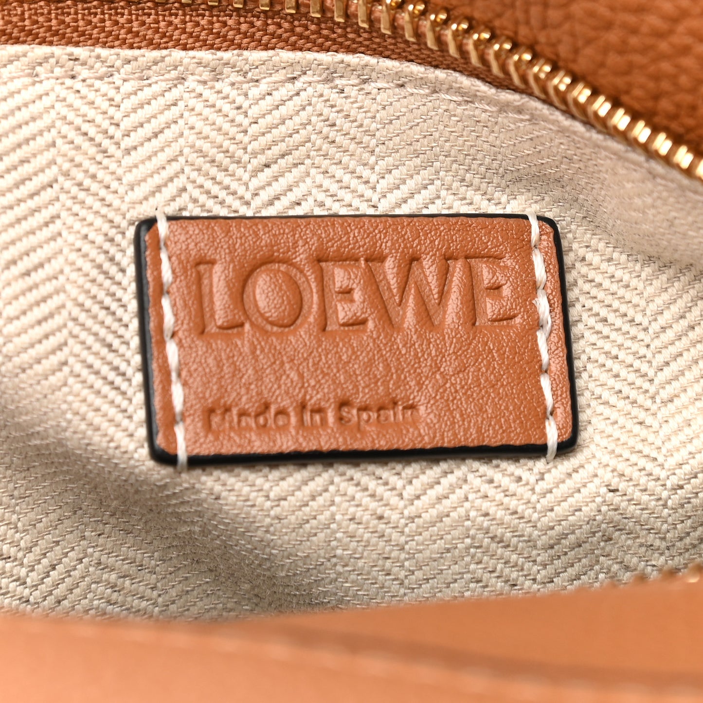 Grained Calfskin Small Puzzle Bag Tan
