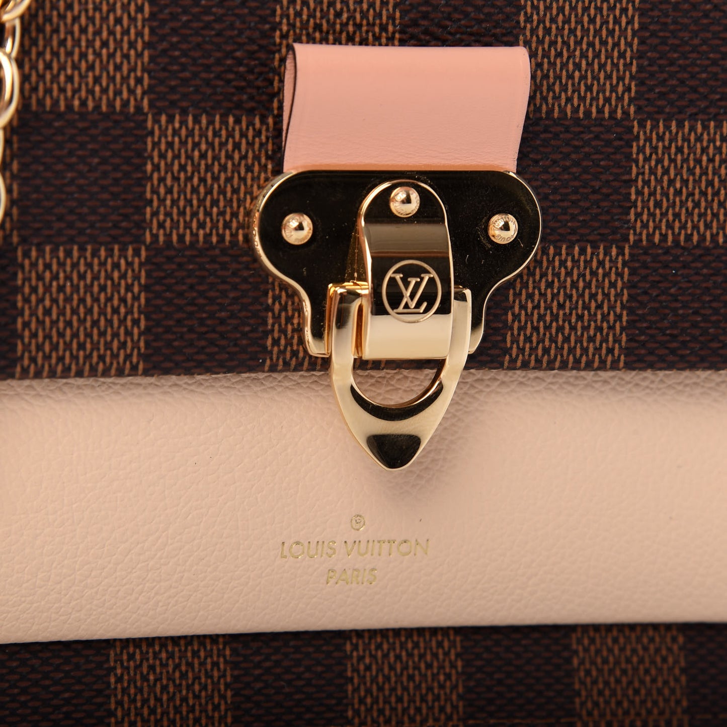 Damier Ebene Vavin Chain Wallet Creme