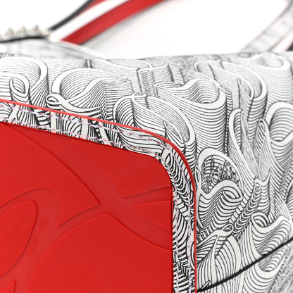 Christian Louboutin Calfskin Empire Spikes Small East West Cabata Tote White Black 15 of 16