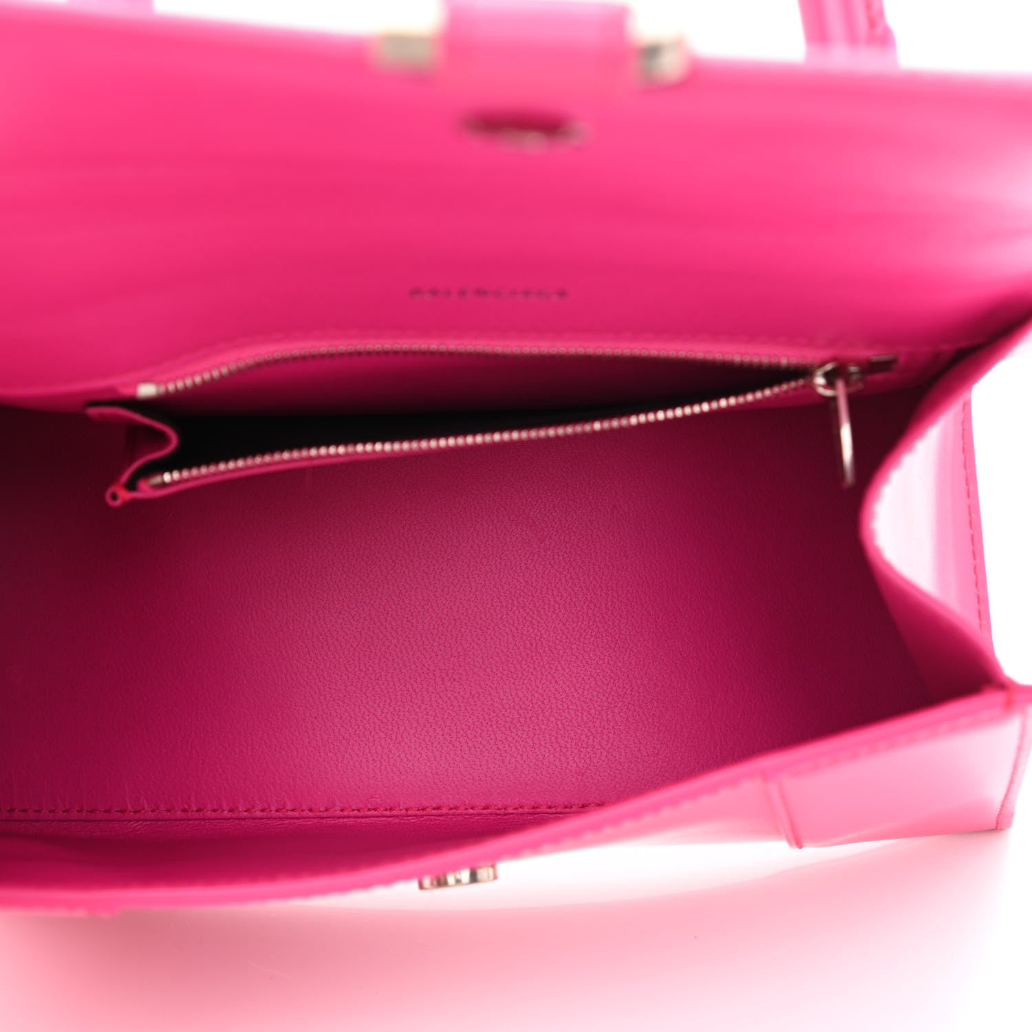 Balenciaga Shiny Box Calfskin Small Hourglass Top Handle Bag Acid Fuchsia 5 of 8