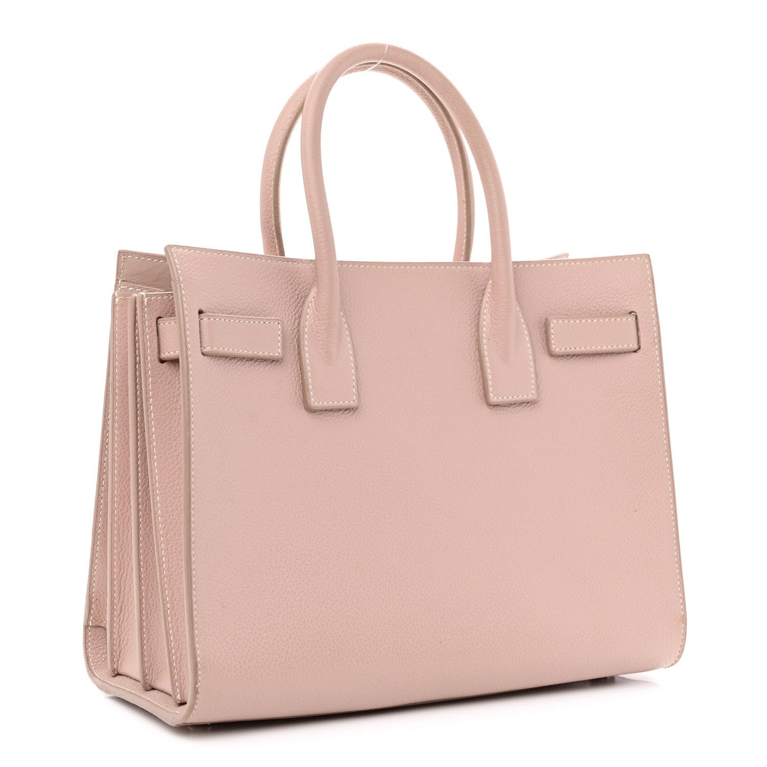 Saint Laurent Grained Calfskin Topstich Baby Sac De Jour Antique Rose 2 of 19