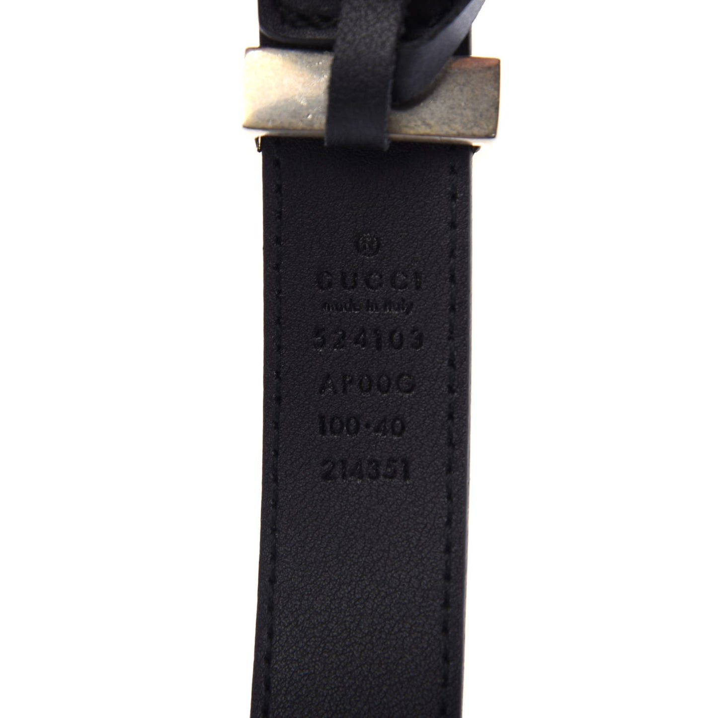 Moon Calfskin Torchon Double G 25mm Belt 100 40 Black