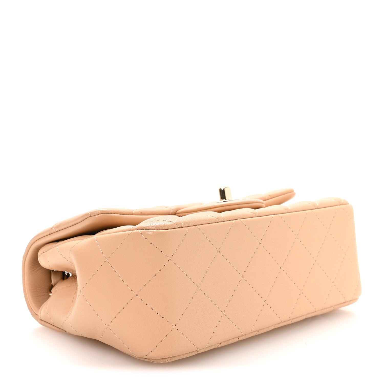 Chanel Lambskin Quilted Mini Rectangular Flap Beige 4 of 11