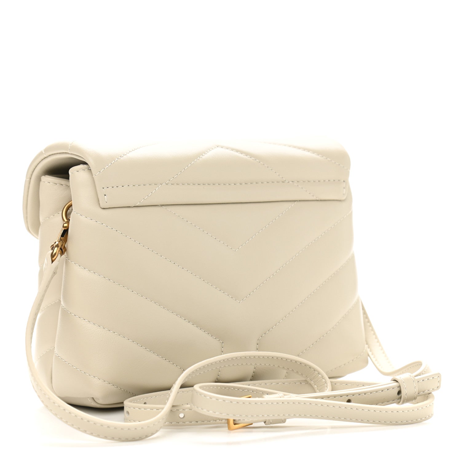 Saint Laurent Calfskin Y Quilted Monogram Toy Loulou Crossbody Bag Blanc Vintage 3 of 11