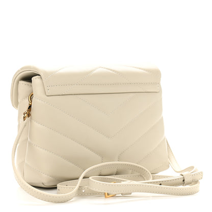 Saint Laurent Calfskin Y Quilted Monogram Toy Loulou Crossbody Bag Blanc Vintage 3 of 11