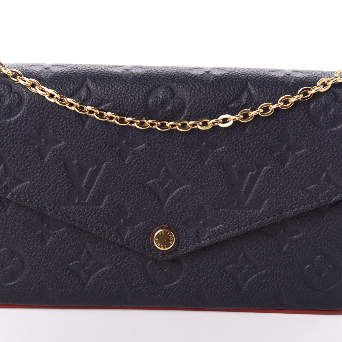 Empreinte Pochette Felicie Chain Wallet Marine Rouge