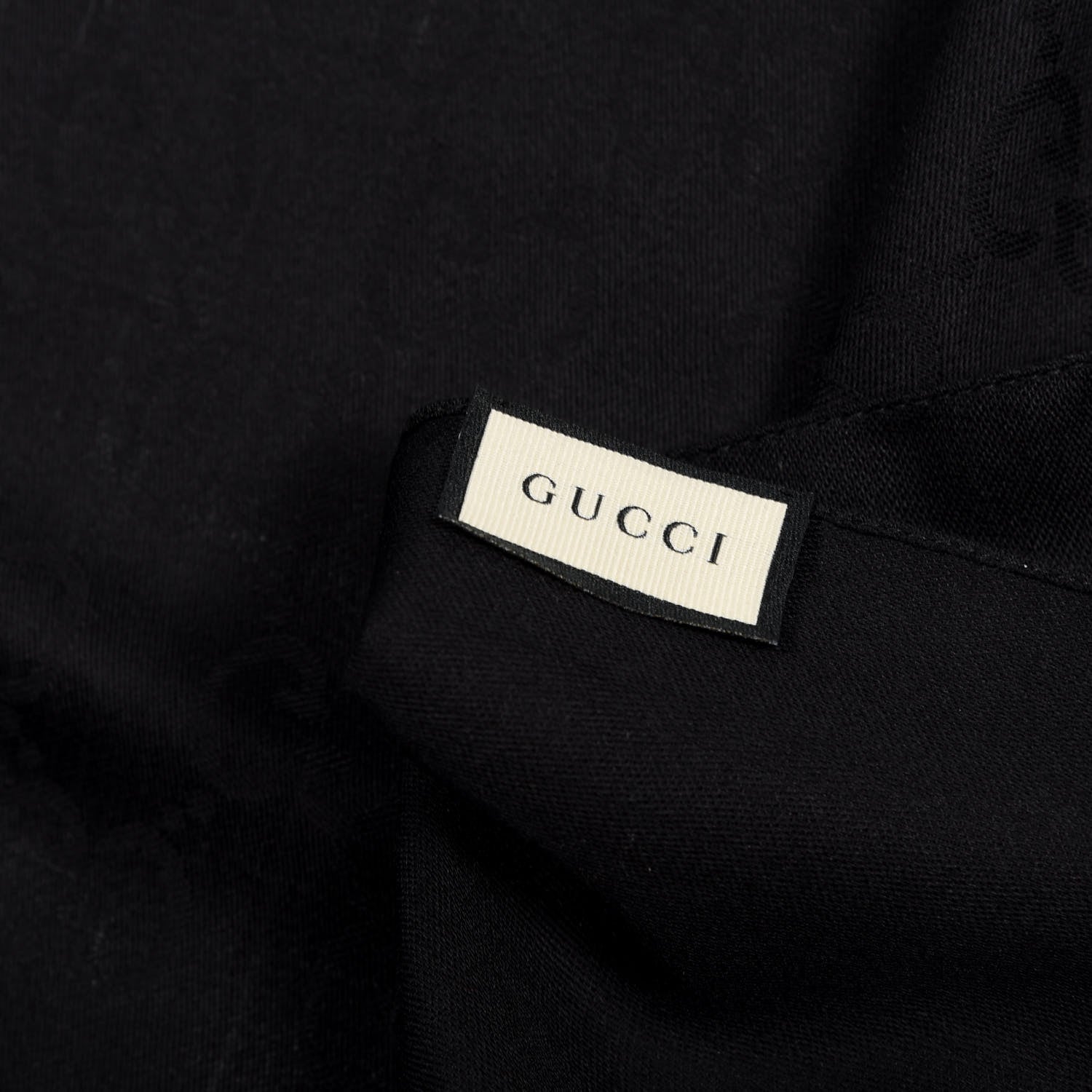 Gucci Wool Silk GG Monogram GGNat Scarf Black 4 of 4