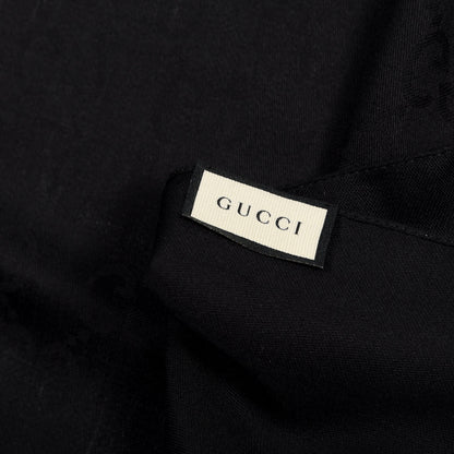 Gucci Wool Silk GG Monogram GGNat Scarf Black 4 of 4