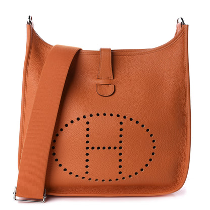 Hermes Taurillon Clemence Evelyne III GM Orange 1 of 12