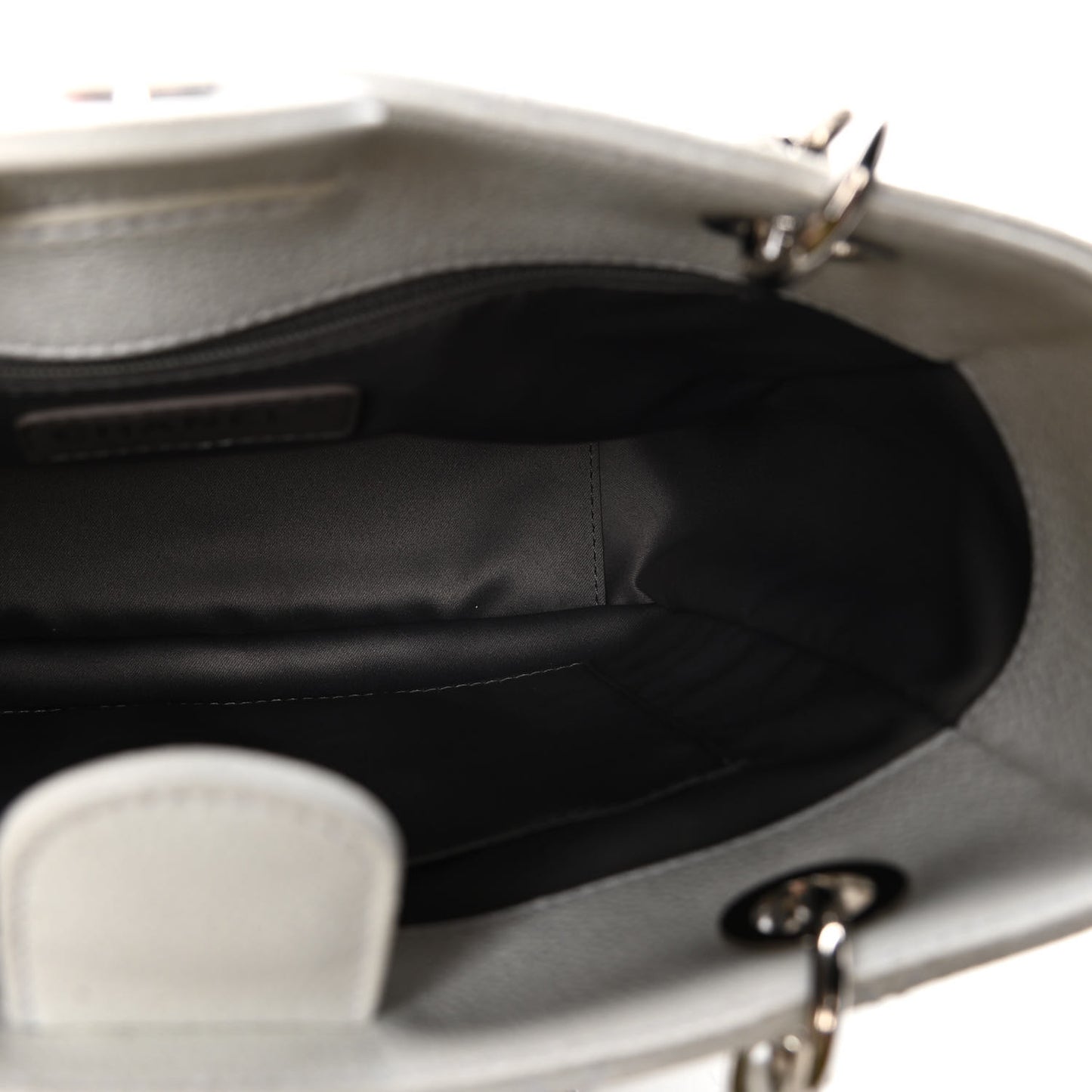 Caviar Quilted Petit Shopping Tote PST White