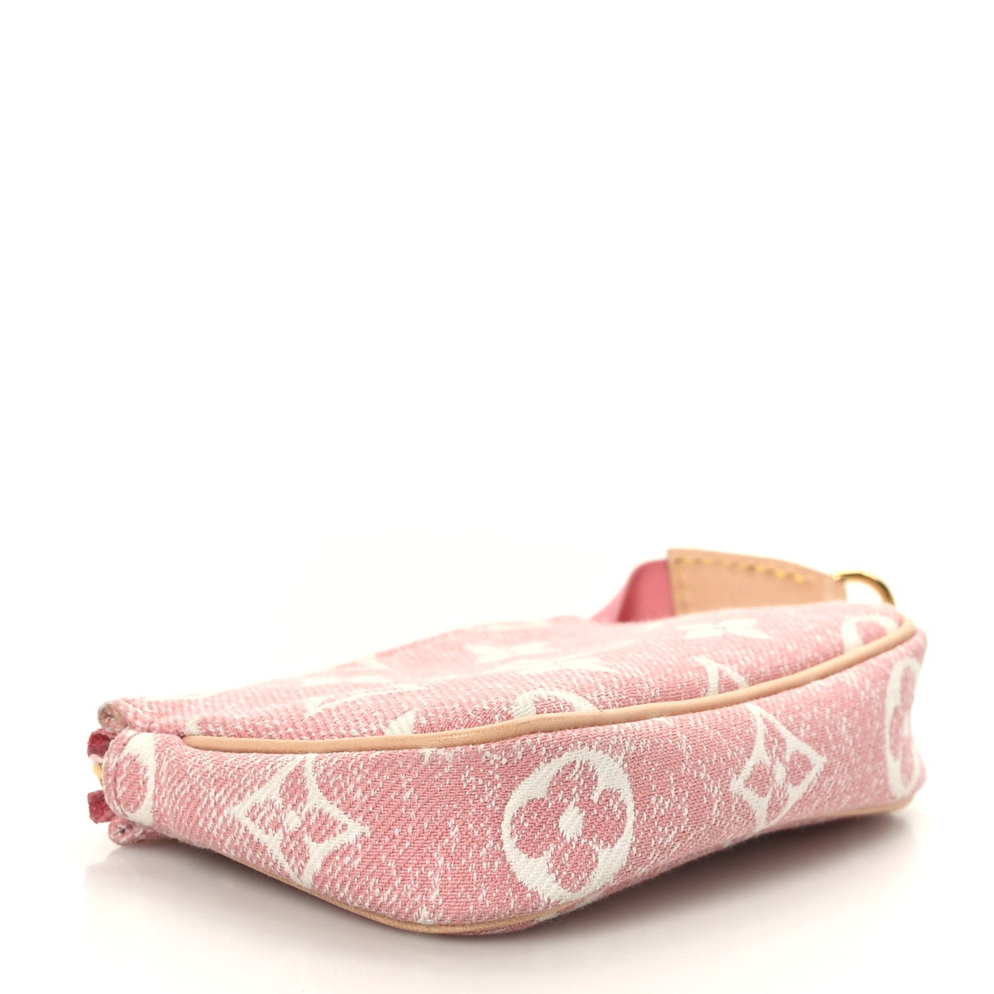 Denim Jacquard Monogram Micro Pochette Accessories Rose