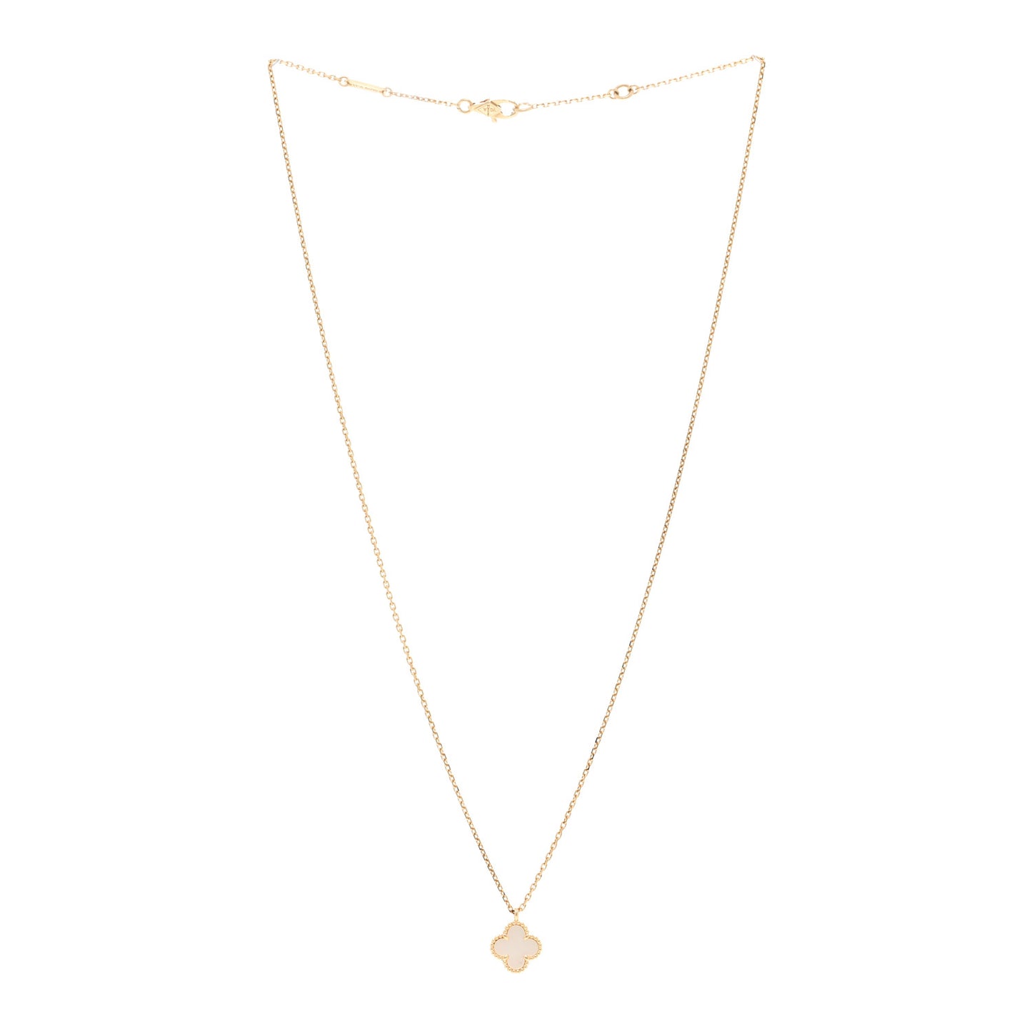 18K Yellow Gold Mother of Pearl Sweet Alhambra Pendant Necklace