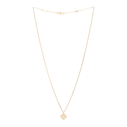 Van Cleef & Arpels 18K Yellow Gold Mother of Pearl Sweet Alhambra Pendant Necklace 3 of 5