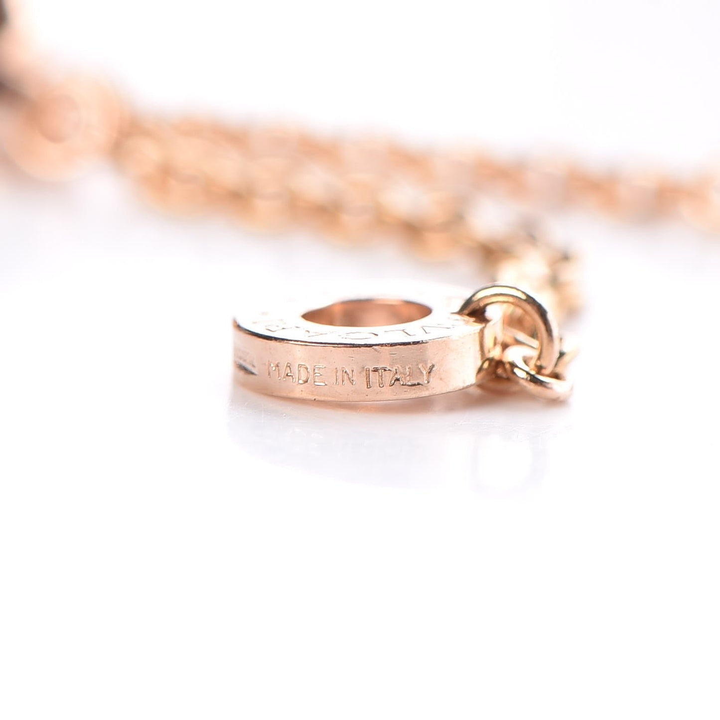 18K Rose Gold White Ceramic B.Zero1 Pendant Necklace