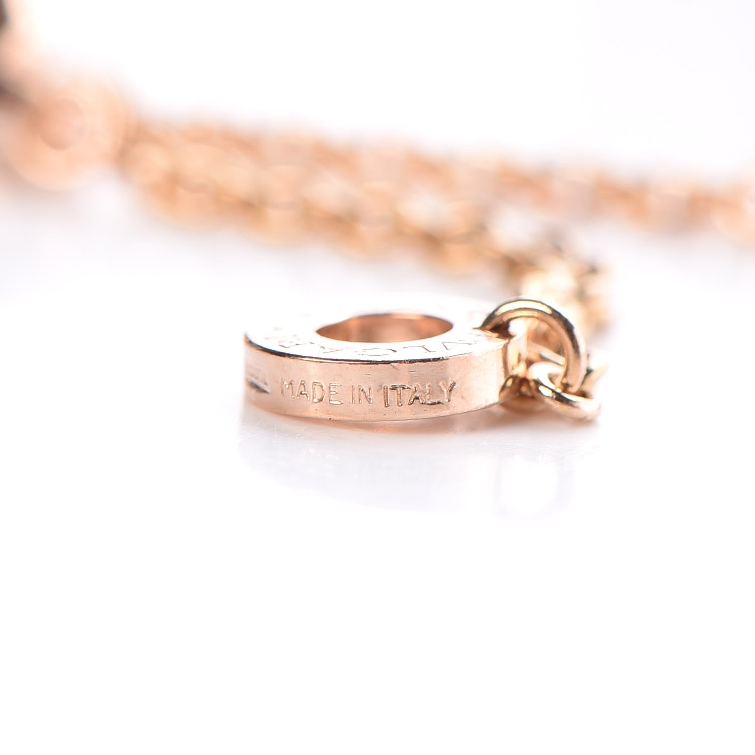 Bulgari 18K Rose Gold White Ceramic B.Zero1 Pendant Necklace 6 of 7