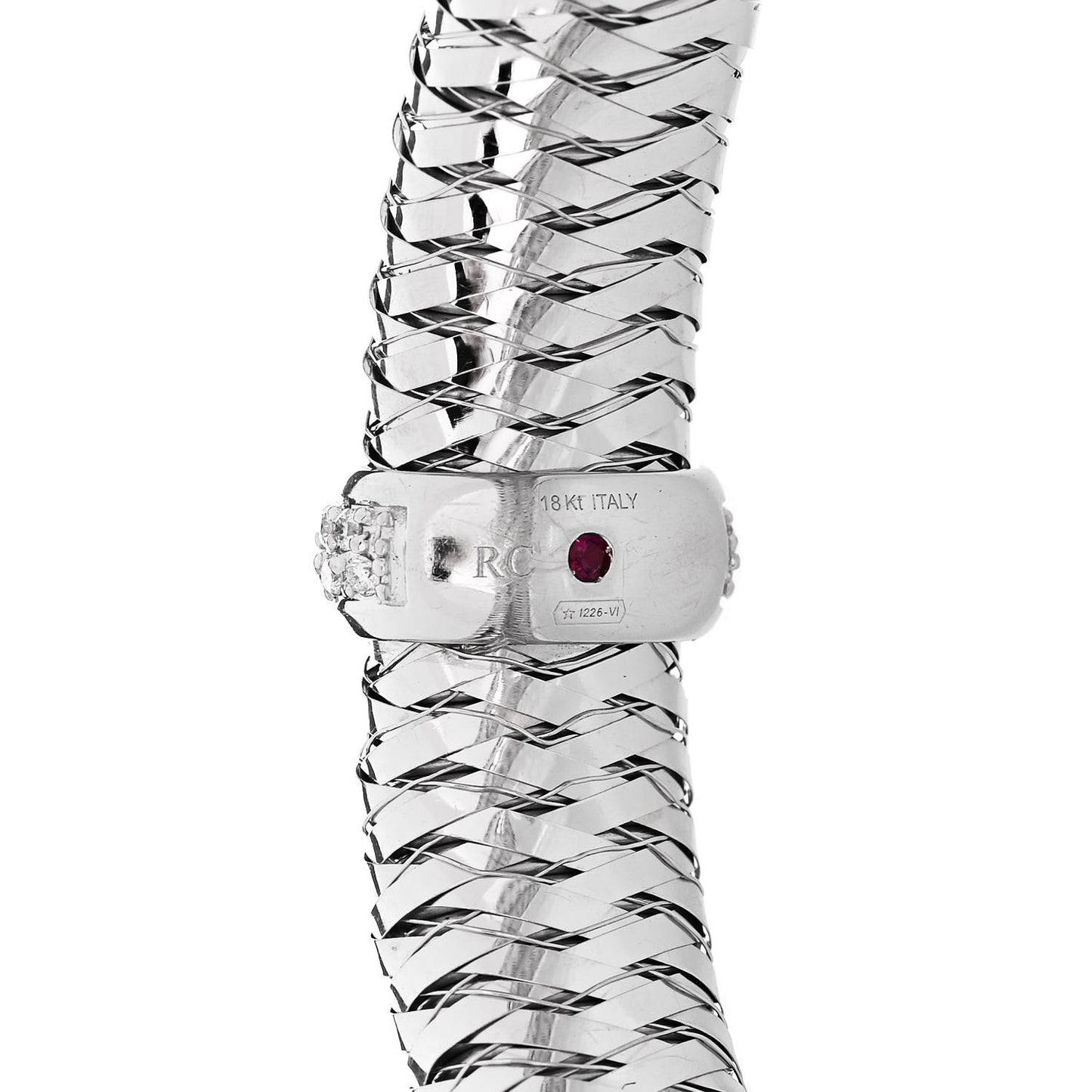 18K White Gold Diamond Medium Primavera Bangle Bracelet