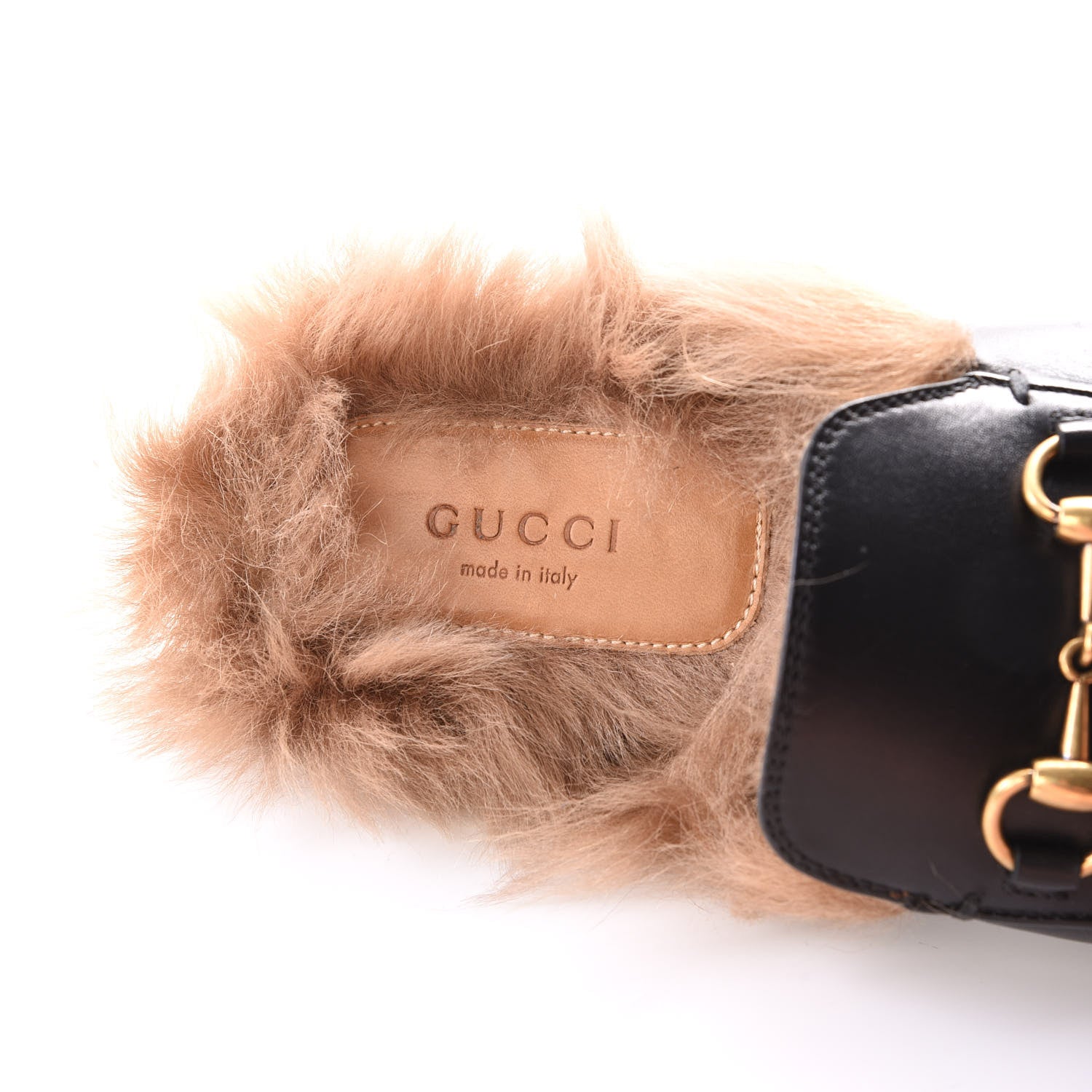 Gucci Calfskin Lambswool Tiger Embroidered Womens Princetown Slippers 37.5 Black 7 of 8