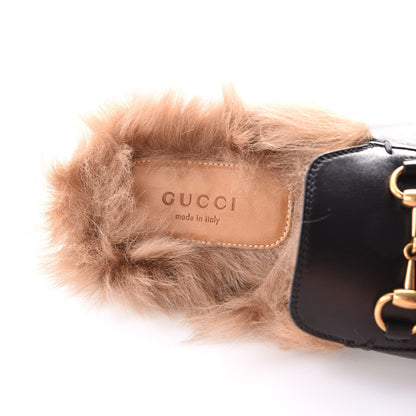Gucci Calfskin Lambswool Tiger Embroidered Womens Princetown Slippers 37.5 Black 7 of 8
