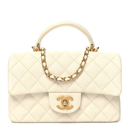 Chanel Caviar Quilted Mini Top Handle Rectangular Flap White 1 of 11