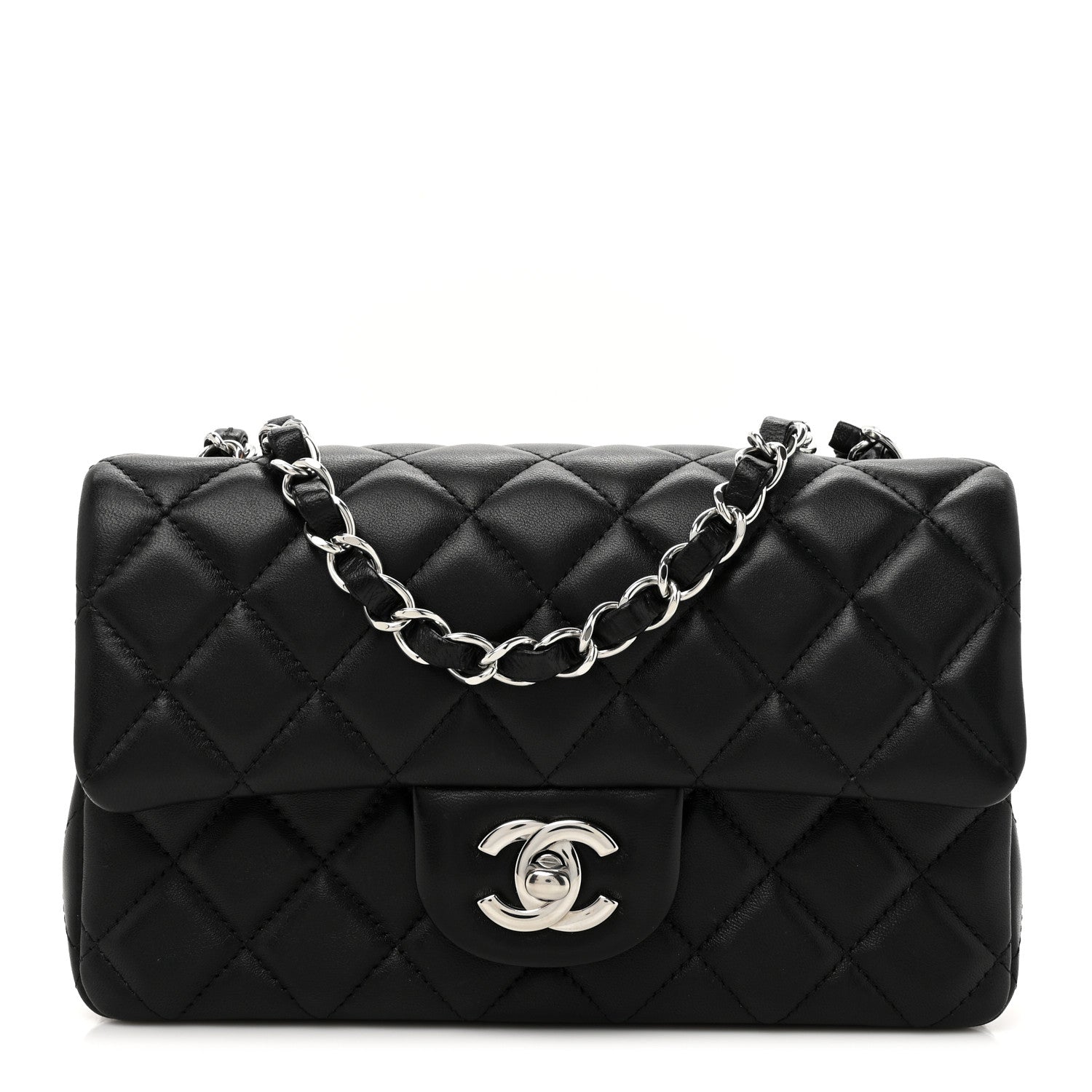 Chanel Lambskin Quilted Mini Rectangular Flap Black 1 of 11