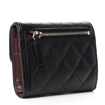 Chanel Caviar Quilted Compact Flap Wallet Black 3 of 8