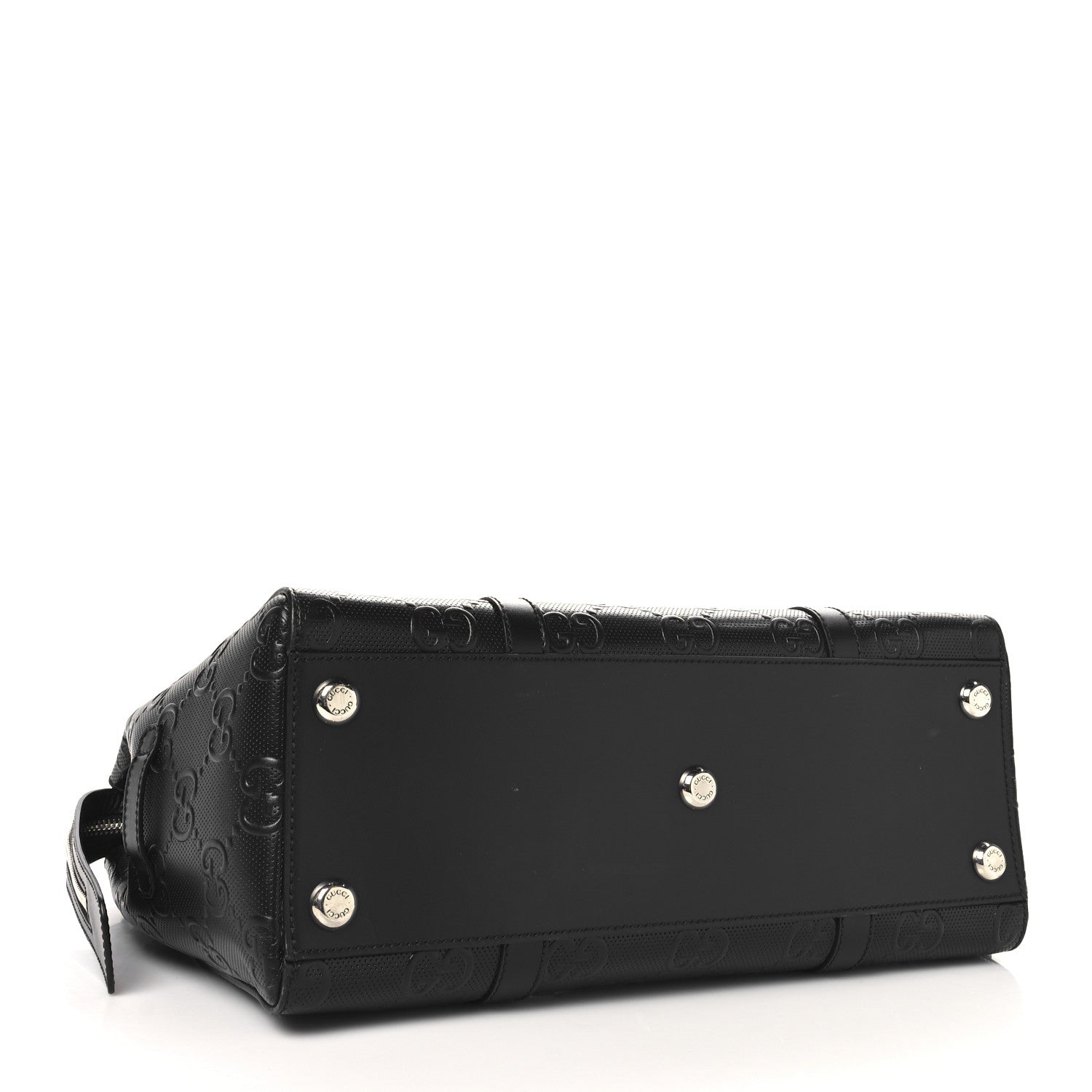 Gucci Calfskin GG Tennis Embossed Tote Bag Black 4 of 10