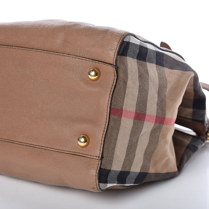 Burberry Grainy Calfskin House Check Small Canterbury Tote Tan 6 of 15