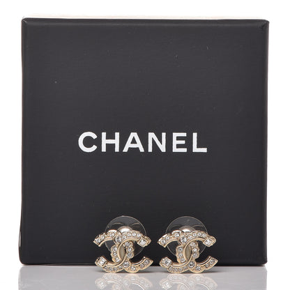 Chanel Crystal CC Earrings Gold 5 of 5