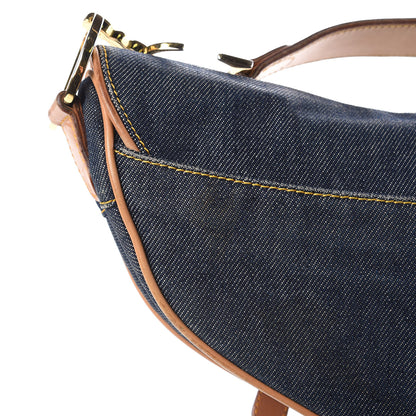 Christian Dior Denim Calfskin Saddle Bag Blue 14 of 14