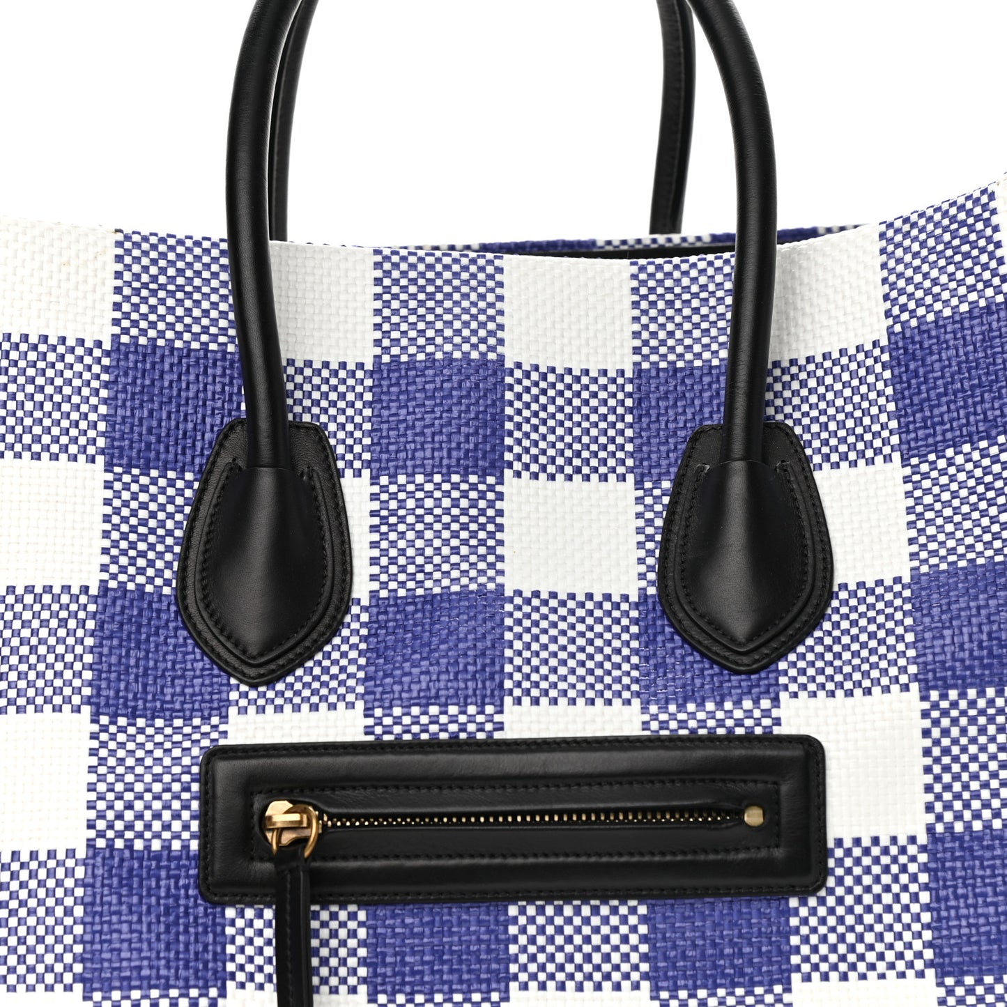Gingham Woven Medium Phantom Luggage Cobalt