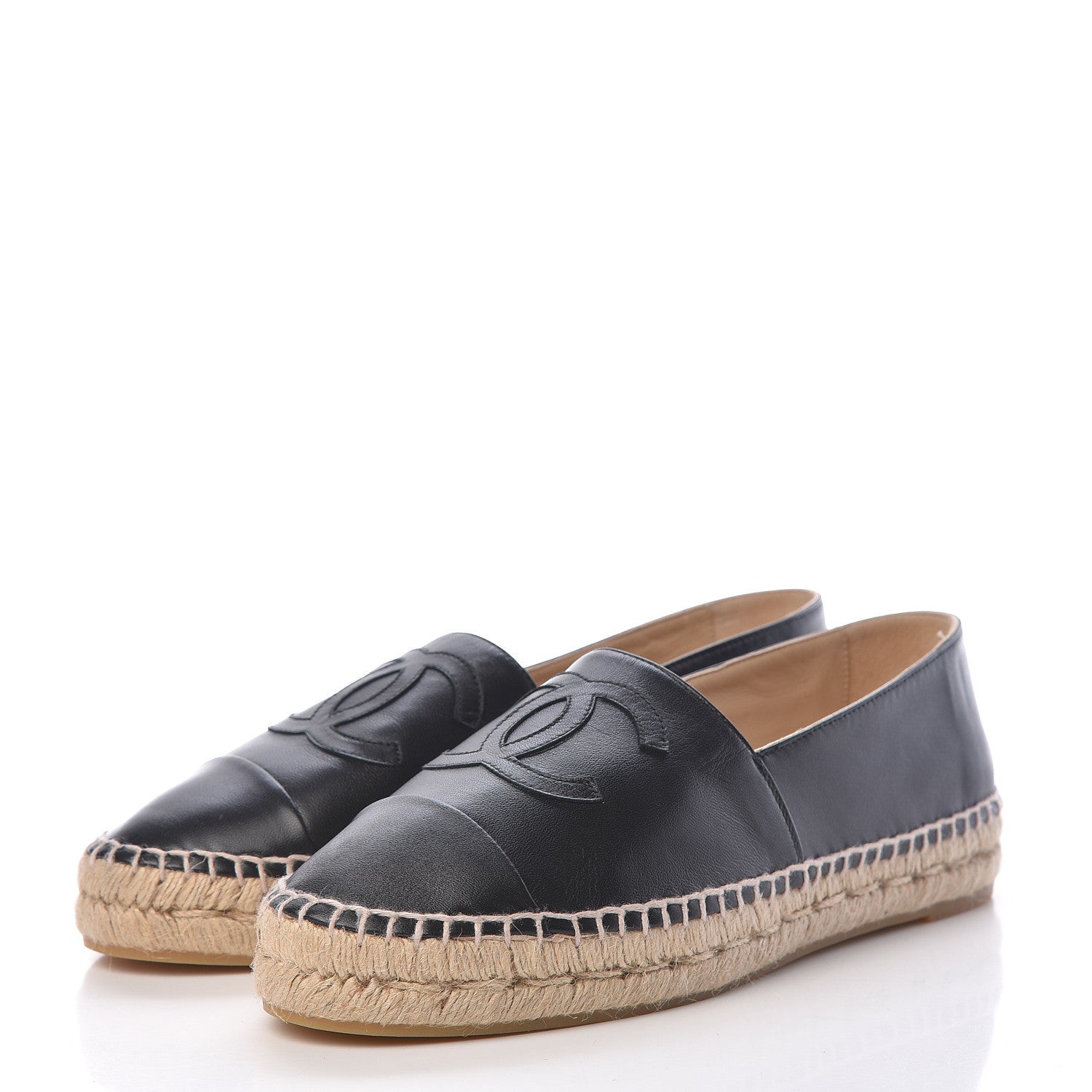Chanel Lambskin CC Espadrilles 39 Black 3 of 12