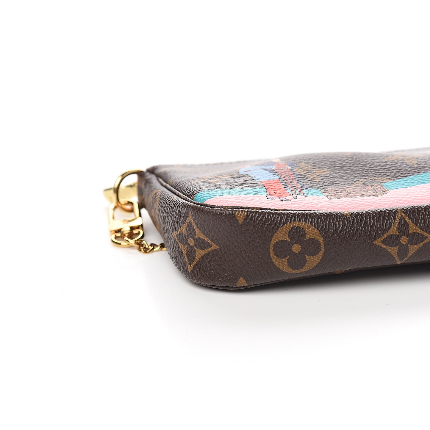 Monogram 2016 Christmas Animation Mini Pochette Accessories Rose Ballerine