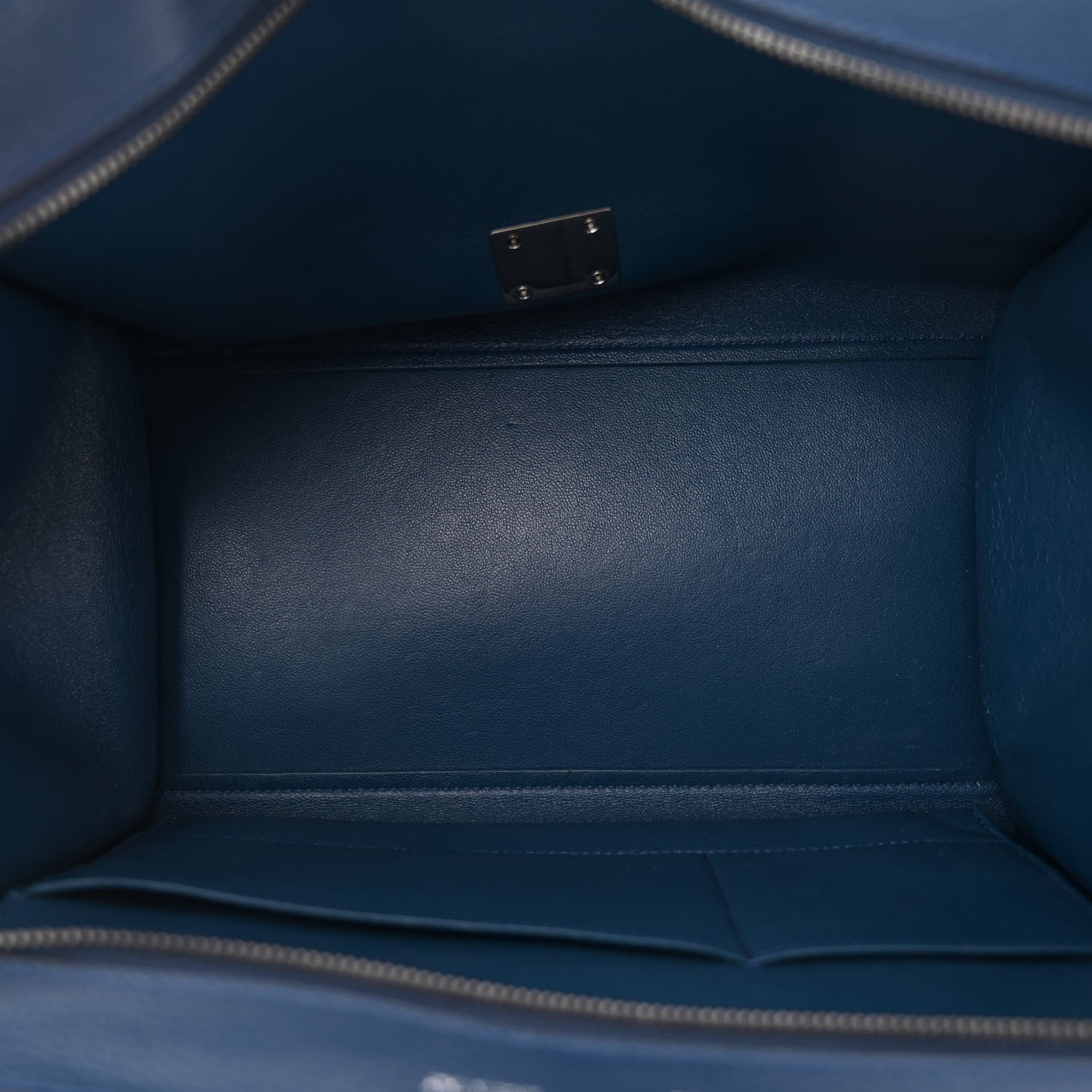 Celine Drummed Calfskin Suede Medium Trapeze Navy Blue 5 of 9