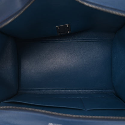 Celine Drummed Calfskin Suede Medium Trapeze Navy Blue 5 of 9