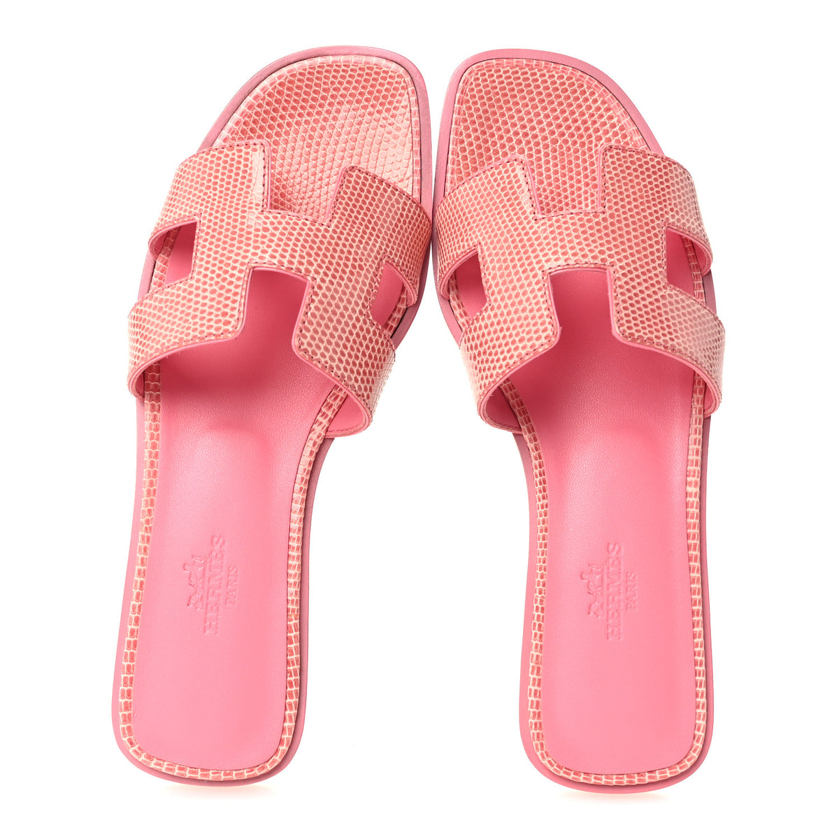 Hermes Lizard Oran Sandals 36 Pavot 2 of 9