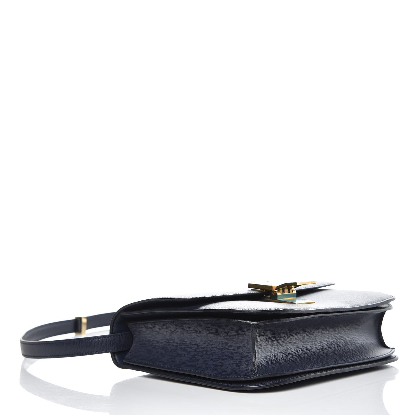 Liege Calfskin Medium Classic Box Flap Bag Dark Blue