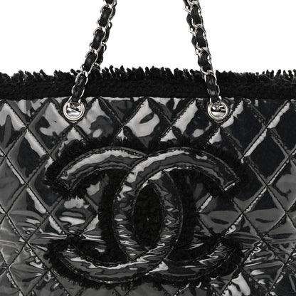 Chanel Vinyl Quilted Funny Tweed Tote Black 8 of 13