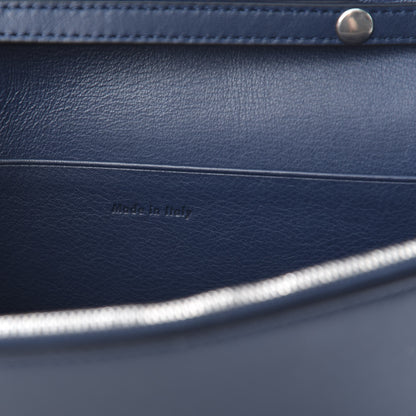Celine Smooth Lambskin Frame Evening Chain Clutch Steel Blue Plum 7 of 10