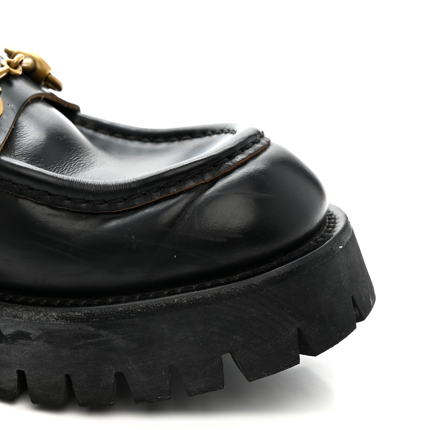 Gucci Cordovan Lux Womens Harald Horsebit 25mm Platform Loafers 39 Black 12 of 13