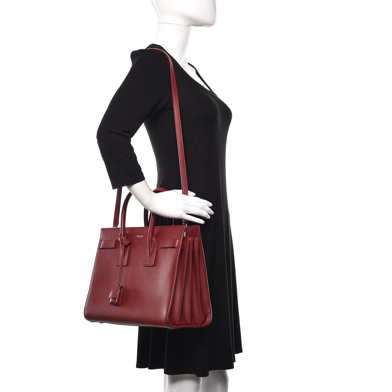 Saint Laurent Calfskin Small Sac De Jour Oxblood 3 of 12