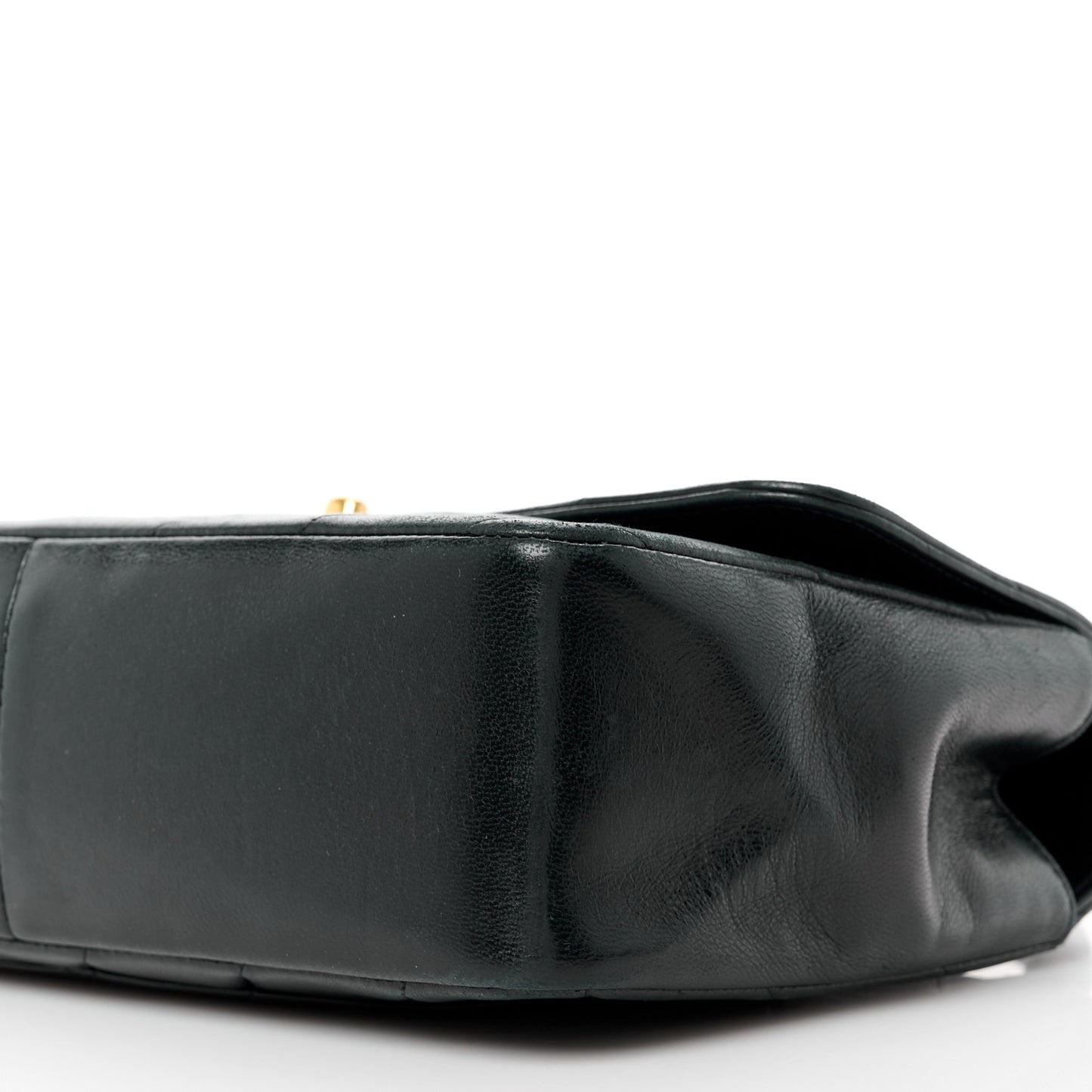 Lambskin Chevron Quilted Mini Kelly Flap Black